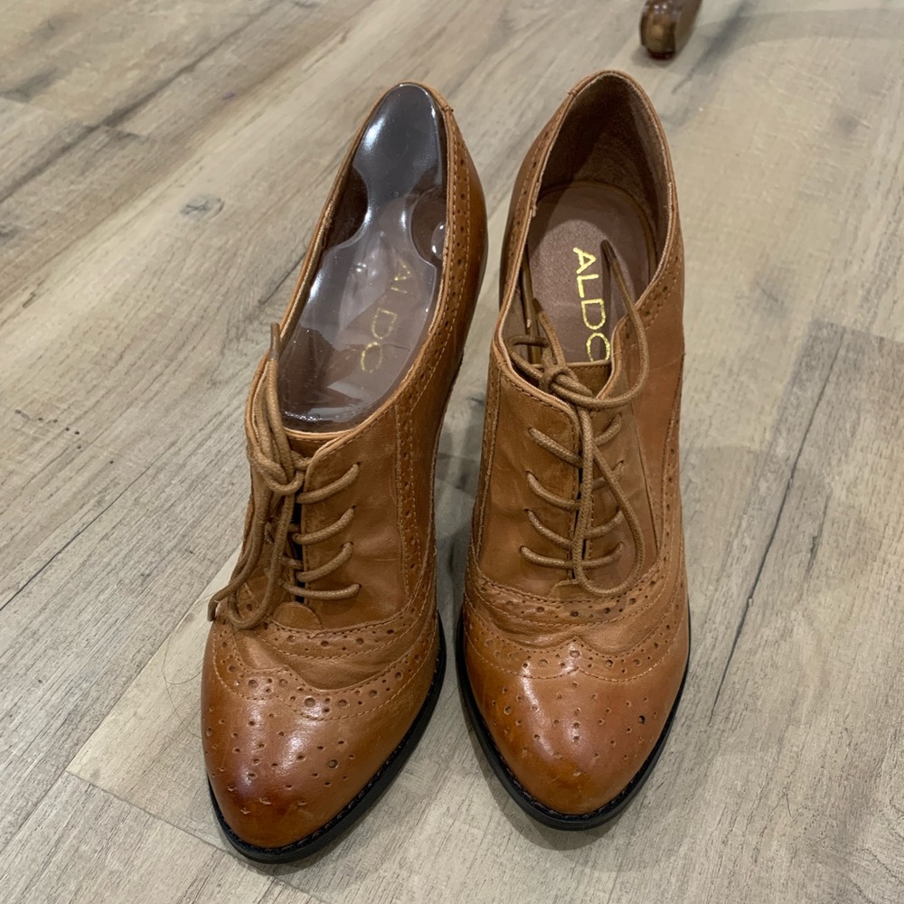 Aldo Tan Brown Heel Shoes Size 7